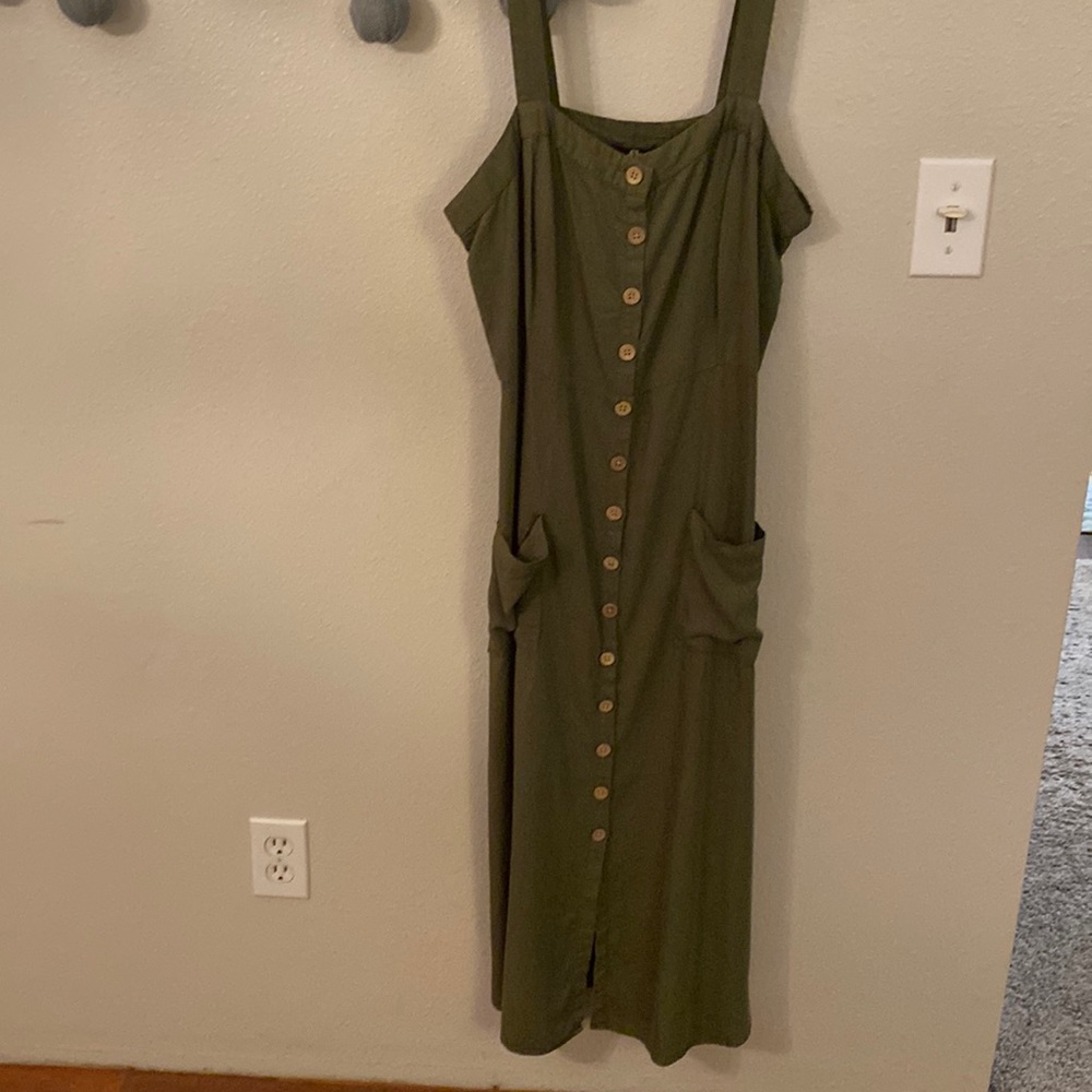 Army green jump dress